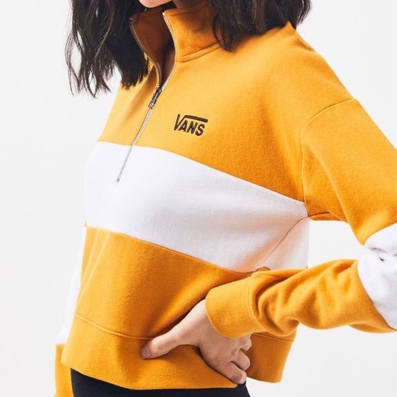 vans white colour block sweatshirt